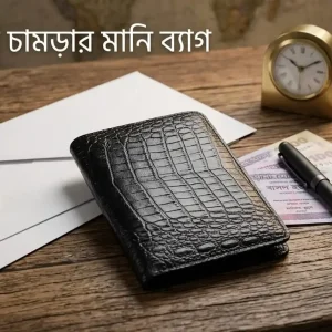 Farjon BD Premium Crocodile Pattern Genuine Leather Wallet – Black